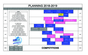 Planning d'entrainements 2018-2019