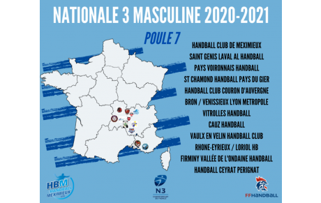 Les poules de nos équipes N3