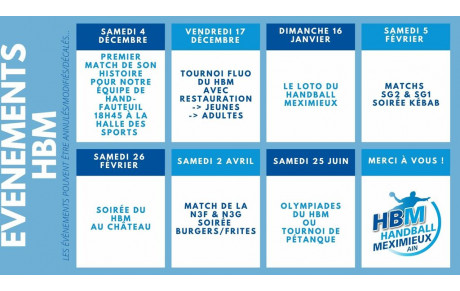 Les évènements au HBM